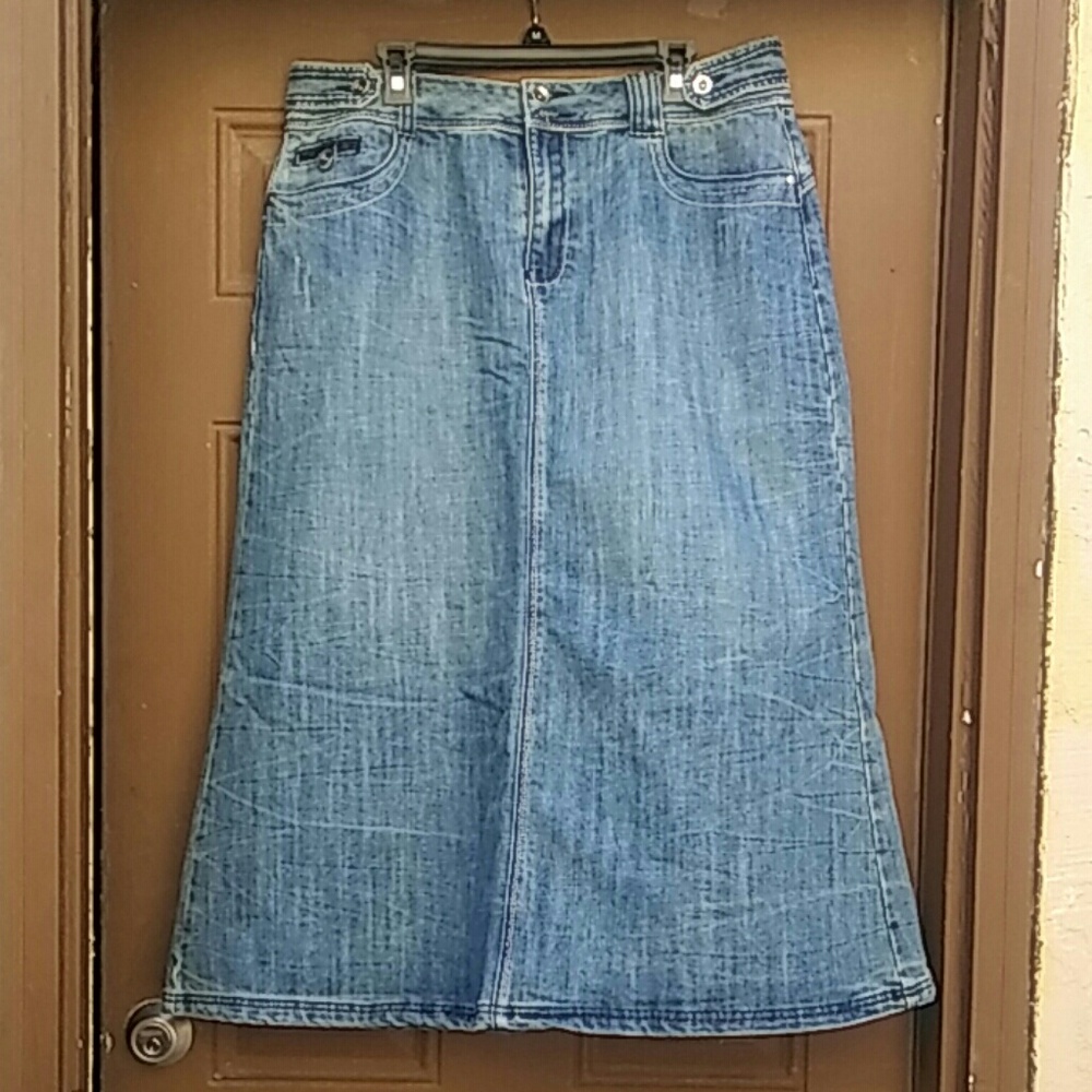 Ashley Stewart Long Denim Skirt NWOT